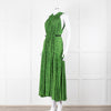 Proenza Schouler Green Black Print Draw String Sleeveless Maxi Dress
