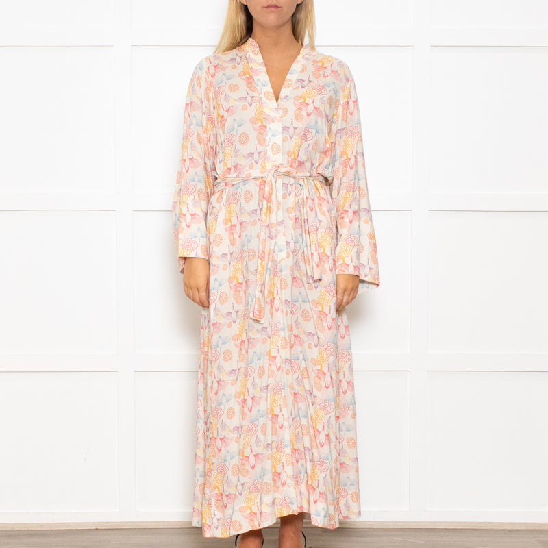 Tallulah & Hope Soft Cream Patterned Midi Dress