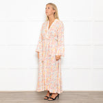 Tallulah & Hope Soft Cream Patterned Midi Dress