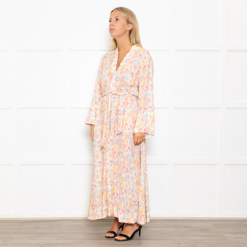 Tallulah & Hope Soft Cream Patterned Midi Dress