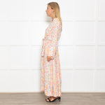 Tallulah & Hope Soft Cream Patterned Midi Dress