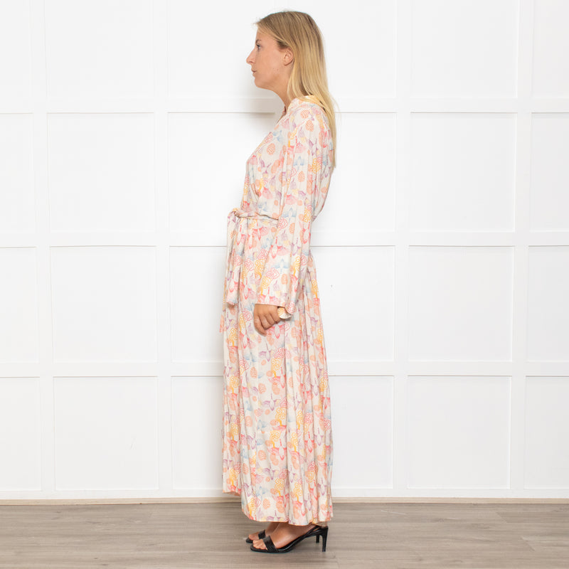 Tallulah & Hope Soft Cream Patterned Midi Dress