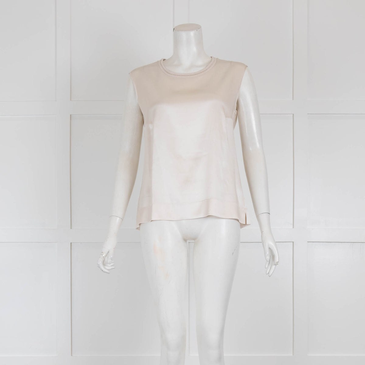 D'Exterior Silk Vest with Knit Lurex Neck