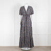 Stella McCartney Black Spotty Cotton Blend Short Sleeve Maxi Dress