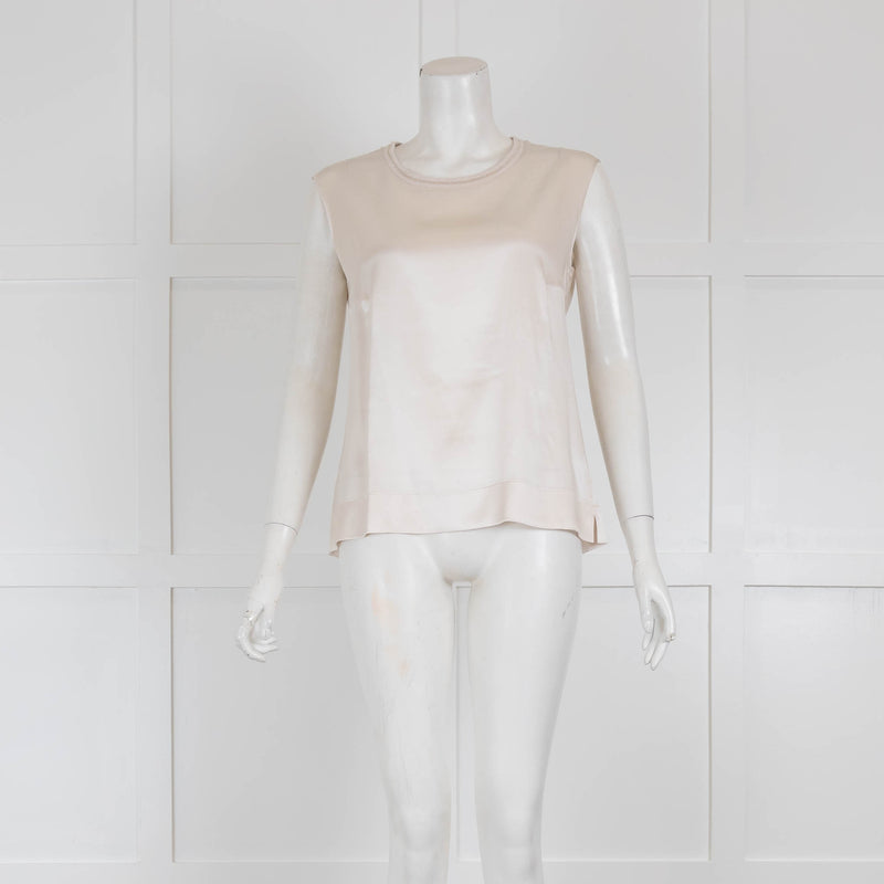 D'Exterior Silk Vest with Knit Lurex Neck