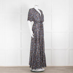 Stella McCartney Black Spotty Cotton Blend Short Sleeve Maxi Dress