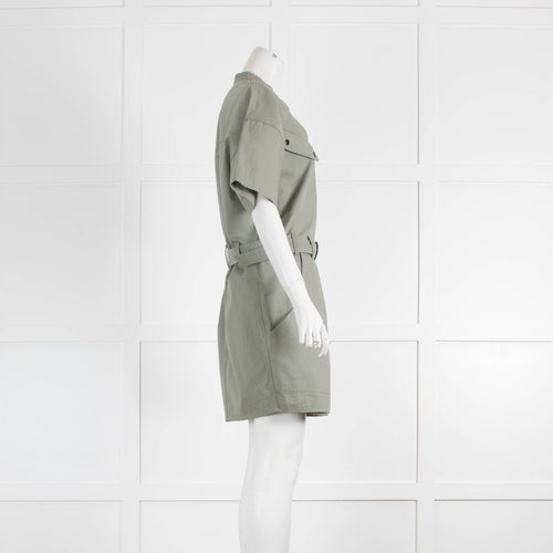 Etoile Isabel Marant Green Cotton Safari Style Short Dress