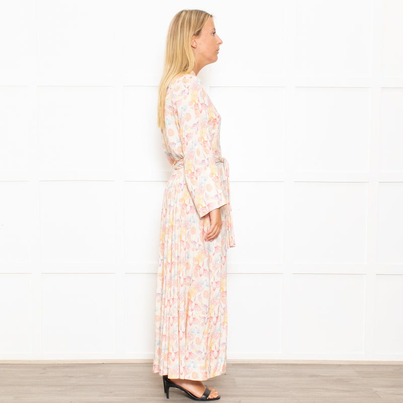 Tallulah & Hope Soft Cream Patterned Midi Dress