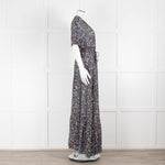 Stella McCartney Black Spotty Cotton Blend Short Sleeve Maxi Dress