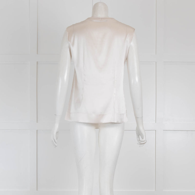 D'Exterior Silk Vest with Knit Lurex Neck