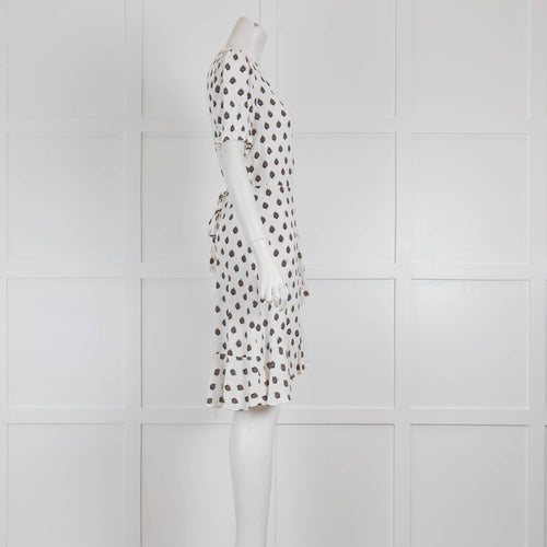 Diane Von Furstenberg White Floral Wrap Dress