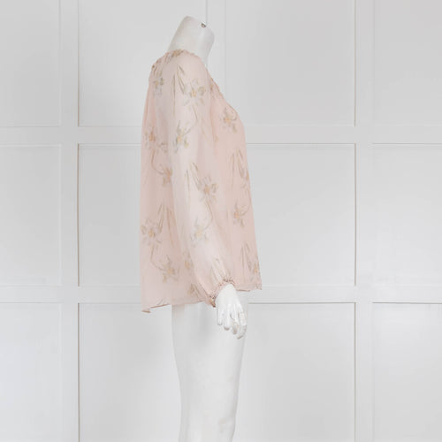 Rebecca Taylor Pale Pink Flower Blouse