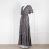 Stella McCartney Black Spotty Cotton Blend Short Sleeve Maxi Dress