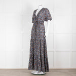 Stella McCartney Black Spotty Cotton Blend Short Sleeve Maxi Dress