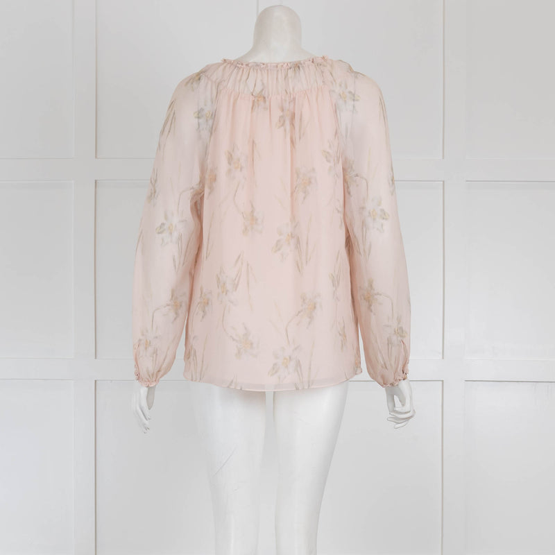 Rebecca Taylor Pale Pink Flower Blouse