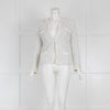 Les Copains White Knit Boucle Jacket