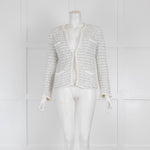 Les Copains White Knit Boucle Jacket