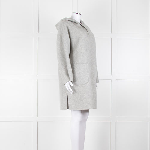 Weekend Max Mara Light Grey Wool Hooded Coat