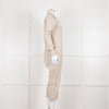White Story Beige Linen Button Up Jumpsuit