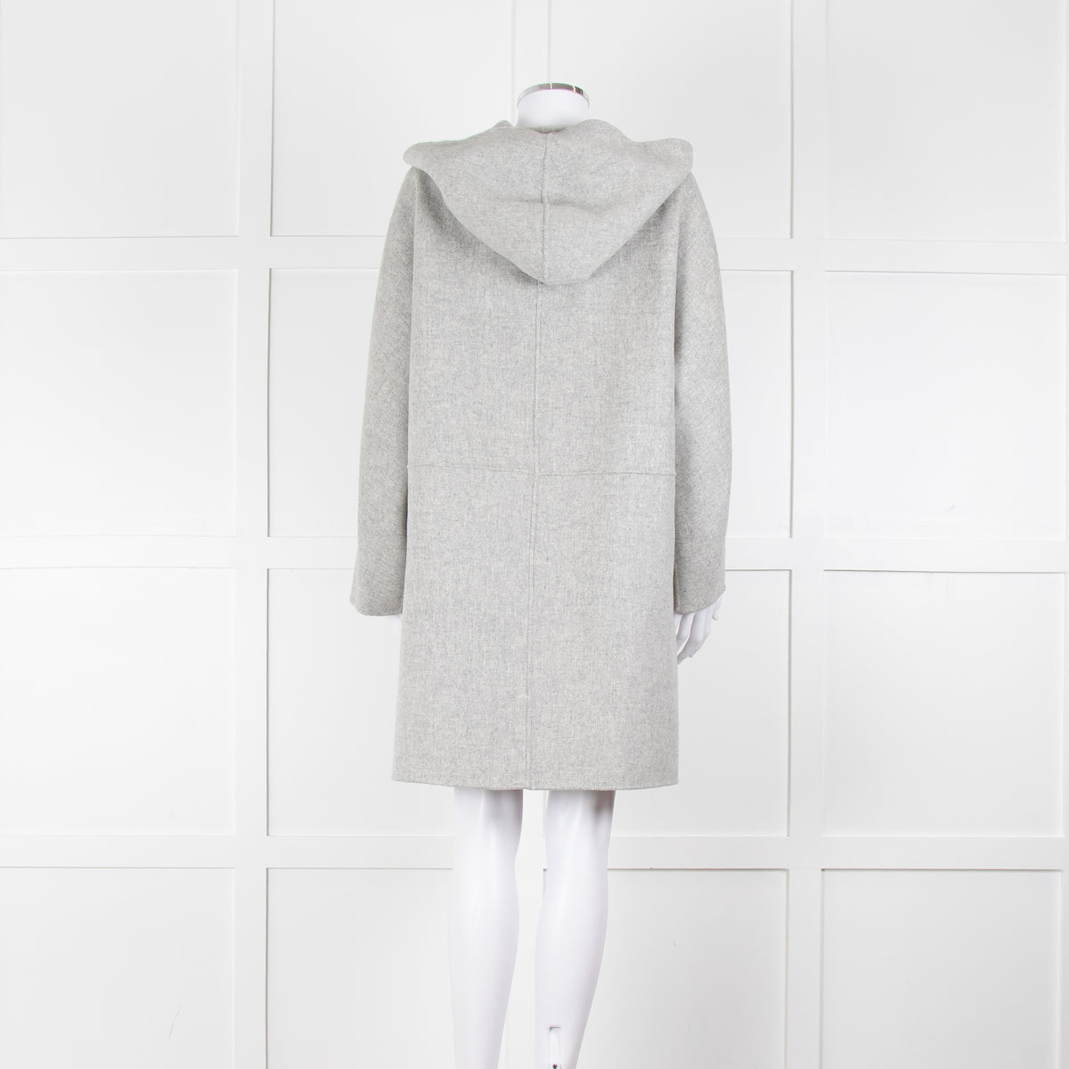 Weekend Max Mara Light Grey Wool Hooded Coat