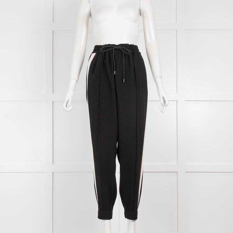 Me & Em Black Tapered Trouser with Side Stripe & Drawstring Waist