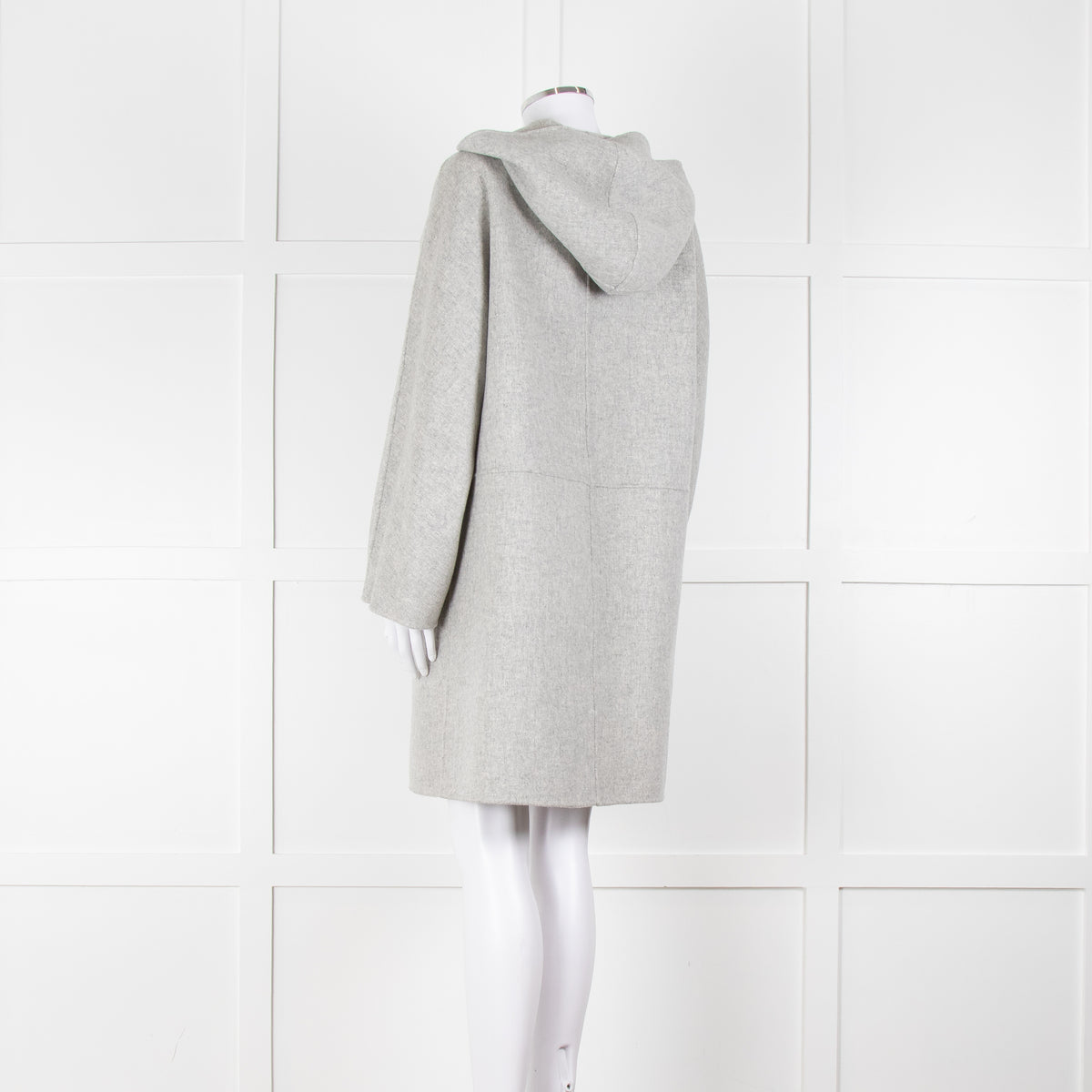 Weekend Max Mara Light Grey Wool Hooded Coat