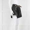 The Kooples Black Leather Double Buckle Belted Shorts