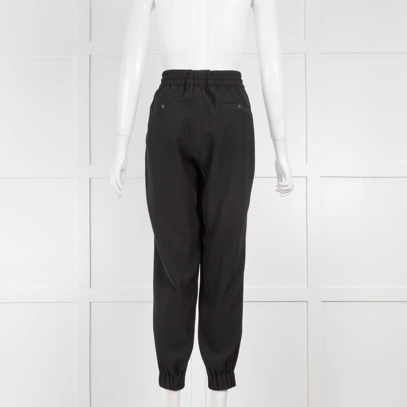 Me & Em Black Tapered Trouser with Side Stripe & Drawstring Waist