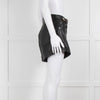 The Kooples Black Leather Double Buckle Belted Shorts