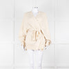 Raey Cream Cashmere Belted Cardigan
