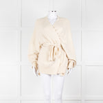 Raey Cream Cashmere Belted Cardigan