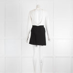 Valentino White Black Open Back Long Sleeve Mini Dress