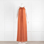 Hansine Orange Print Sleeveless Maxi Dress