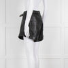 The Kooples Black Leather Double Buckle Belted Shorts