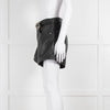 The Kooples Black Leather Double Buckle Belted Shorts