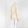 Raey Cream Cashmere Belted Cardigan