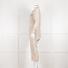 White Story Beige Linen Button Up Jumpsuit