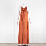 Hansine Orange Print Sleeveless Maxi Dress