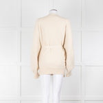 Raey Cream Cashmere Belted Cardigan