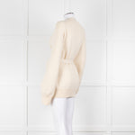 Raey Cream Cashmere Belted Cardigan