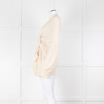 Raey Cream Cashmere Belted Cardigan