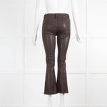 Frame Brown Coated Le Crop Mini Boot Jeans