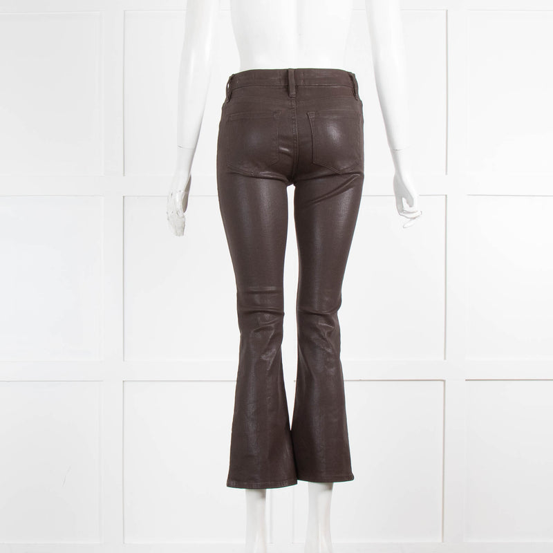 Frame Brown Coated Le Crop Mini Boot Jeans