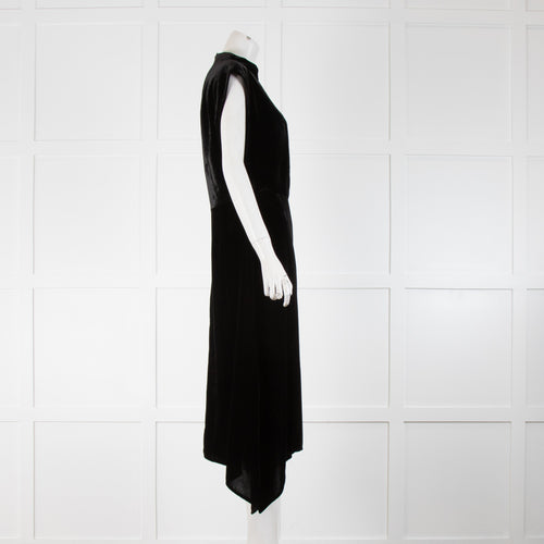 Cefinn Black Velvet Sleeveless Midi Dress