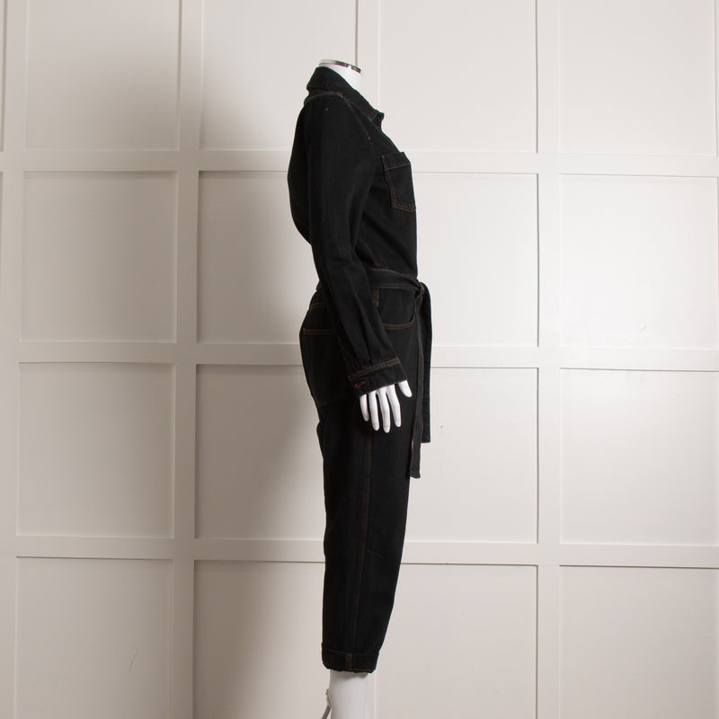Me + Em Black Denim Jumpsuit