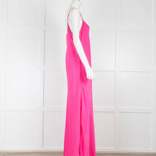 Essentiel Antwerp Pink Satin Sleeveless Maxi Dress