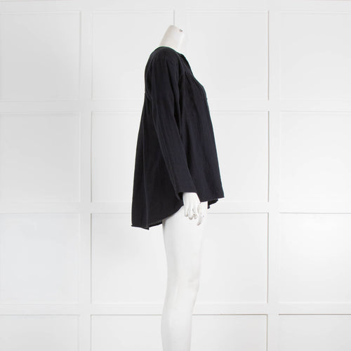 Isabel Marant Etoile Black Cheese Cloth Long Sleeve Top