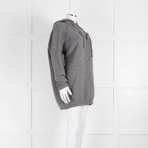 Celine Grey Hooded Wool Blend Oversized Top