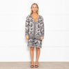 Pranella Lilac And Grey Print Bobble Hem Coverup
