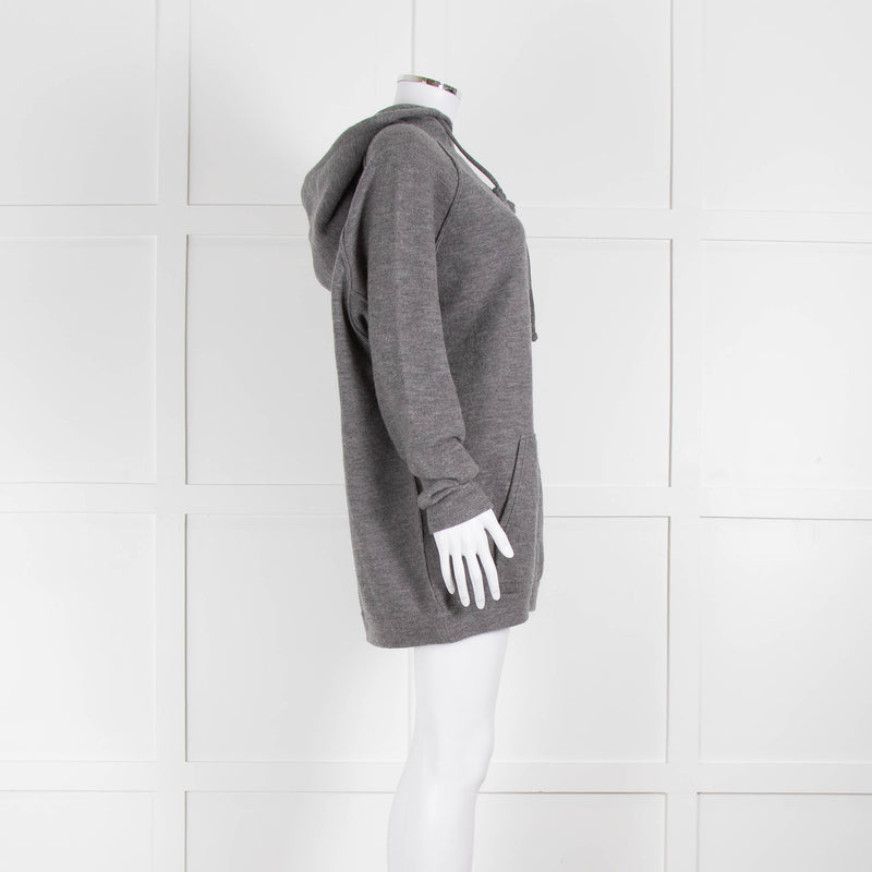 Celine Grey Hooded Wool Blend Oversized Top